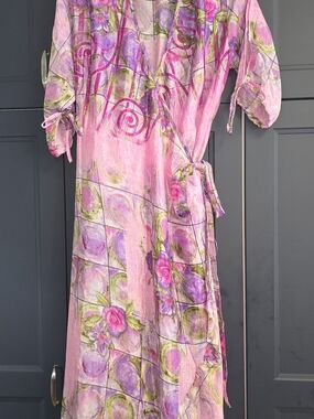 Pink Floral Wrap Dress - DGY Women's Dress Size PLUS